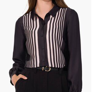 Geo Stripe Button-Up Shirt Halogen Size: Large-NWT